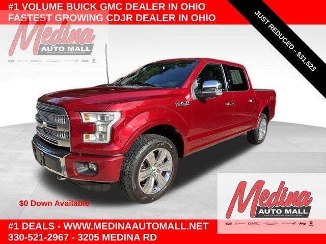 Ruby Red Metallic 2016 Ford F-150 Pickup Truck Four-Wheel Drive 6-Speed Automatic