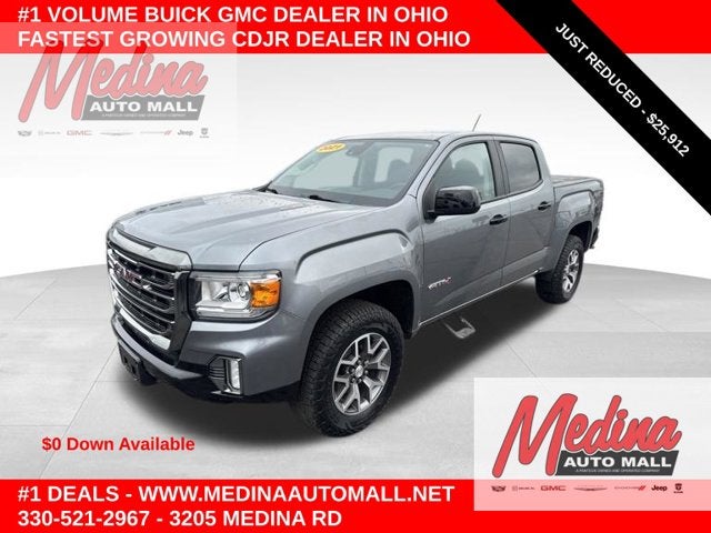 Gray (Satin Steel Metallic) 2021 GMC Canyon Pickup Truck Four-Wheel Drive Automatic