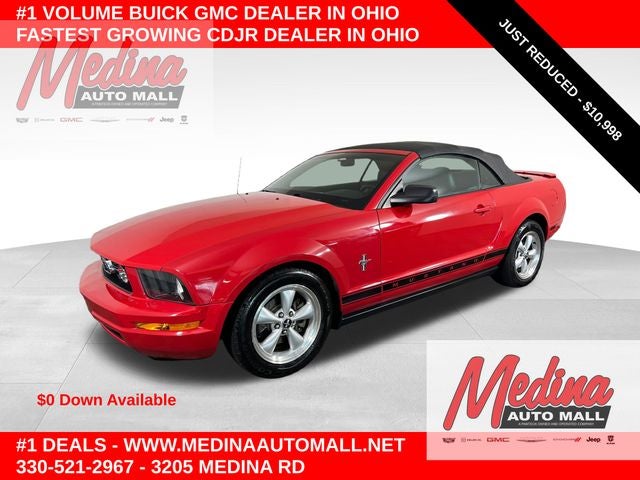 Torch Red Clearcoat 2007 Ford Mustang Convertible Rear-Wheel Drive 5-Speed Automatic