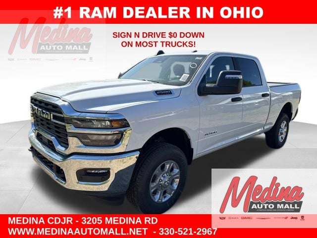 Bright White Clear-Coat Exterior Paint 2026 RAM 2500 Big Horn Crew Cab 4WD Pickup Truck Four-Wheel Drive 8-Speed Automatic