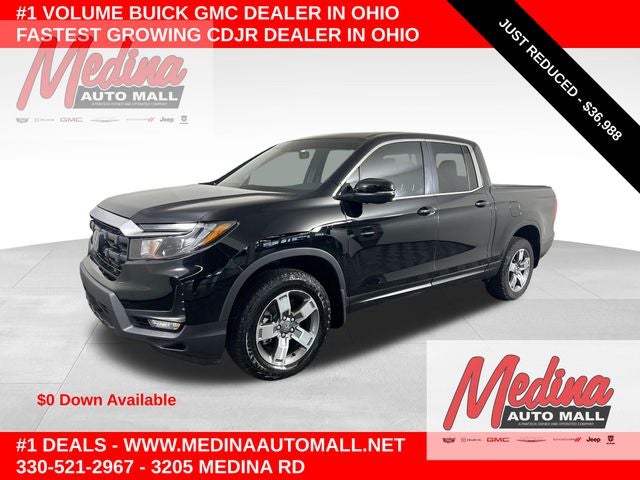 Crystal Black Pearl 2025 Honda Ridgeline Pickup Truck All-Wheel Drive Automatic
