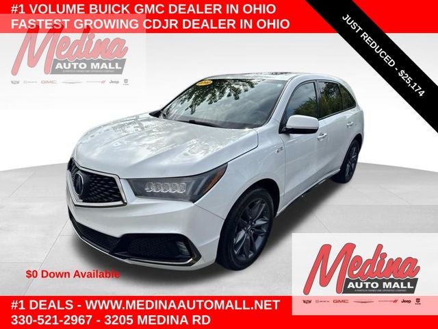 White Diamond Pearl 2019 Acura MDX SUV / Crossover All-Wheel Drive Automatic
