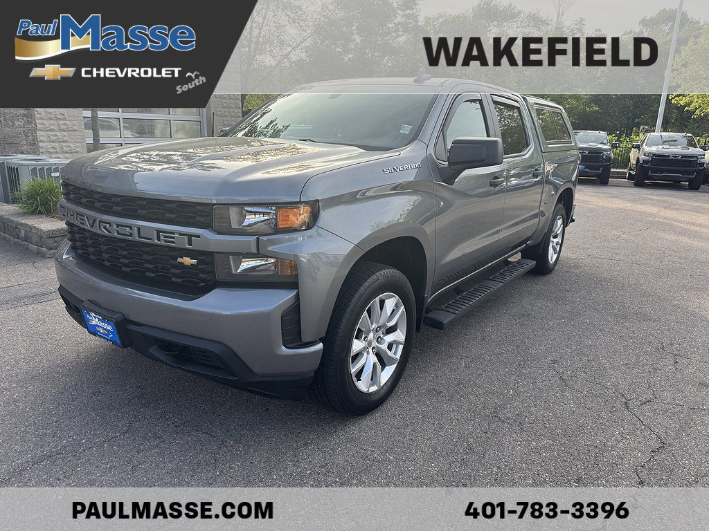 Gray (Satin Steel Metallic) 2020 Chevrolet Silverado 1500 Custom Crew Cab 4WD Pickup Truck Four-Wheel Drive Automatic