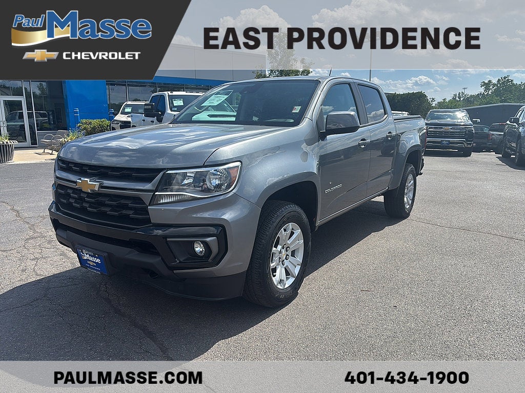 Gray (Satin Steel Metallic) 2022 Chevrolet Colorado LT Crew Cab 4WD Pickup Truck Four-Wheel Drive Automatic