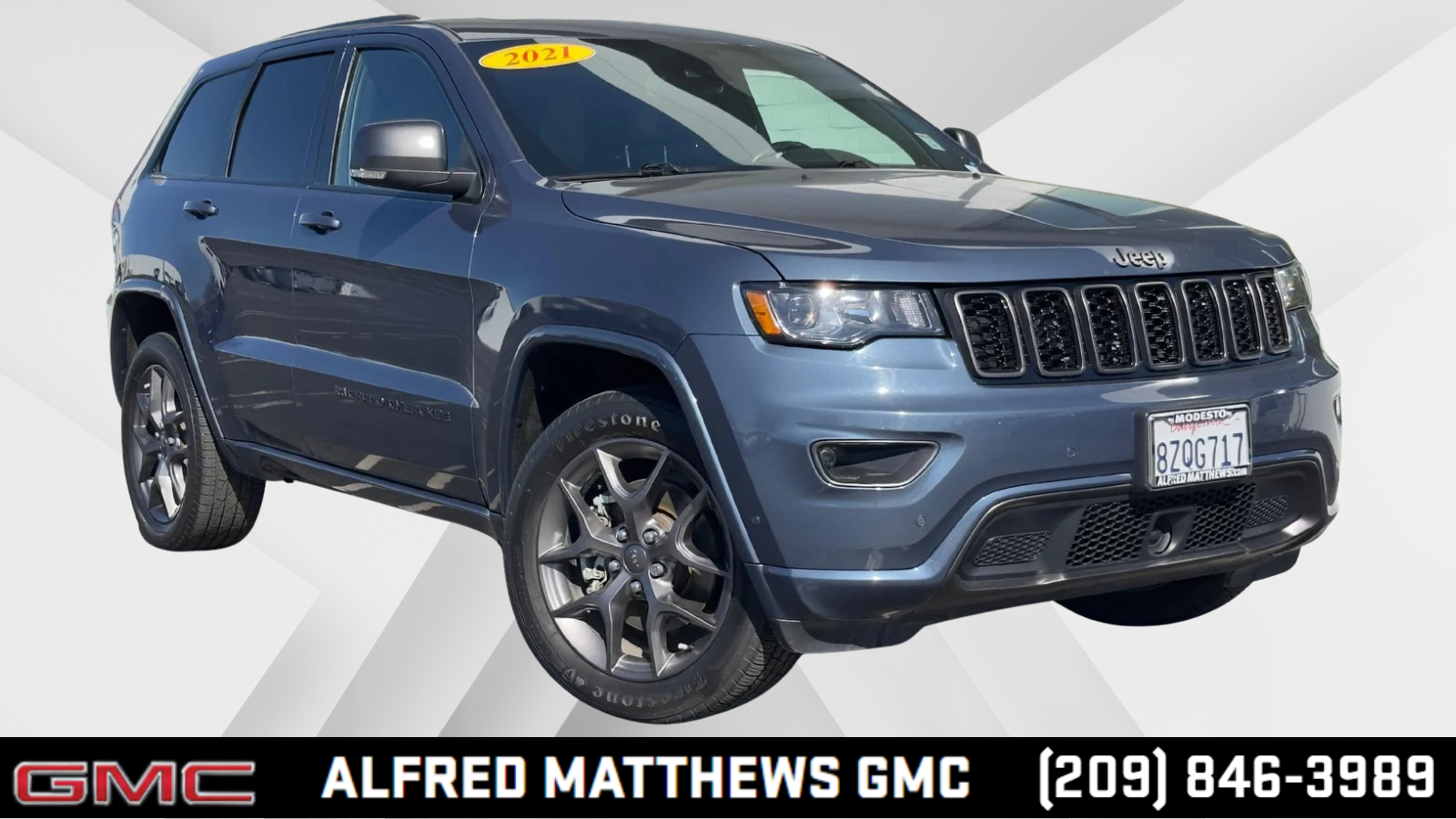 Blue 2021 Jeep Grand Cherokee SUV / Crossover Four-Wheel Drive Automatic