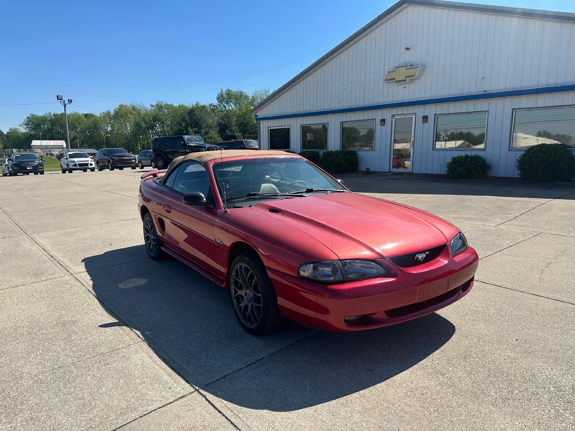 Red 1998 Ford Mustang Convertible Rear-Wheel Drive 