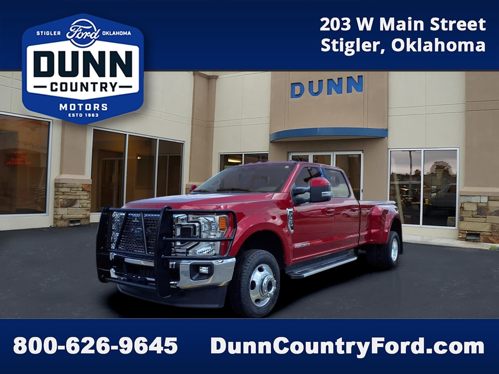 Red 2022 Ford F-350 Super Duty Pickup Truck Four-Wheel Drive Automatic