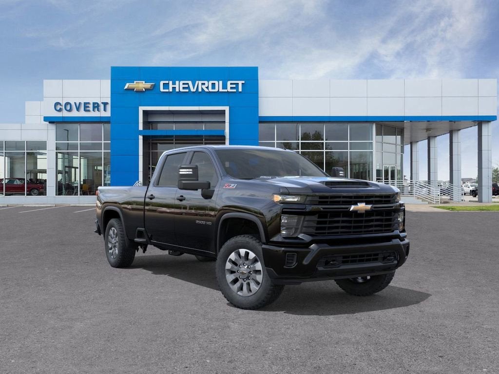 Black 2026 Chevrolet Silverado 2500HD Custom Crew Cab 4WD Pickup Truck Four-Wheel Drive Automatic