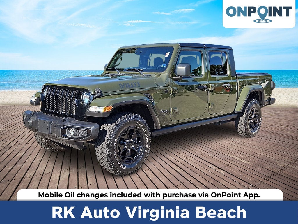 Green 2022 Jeep Gladiator Pickup Truck Four-Wheel Drive Automatic