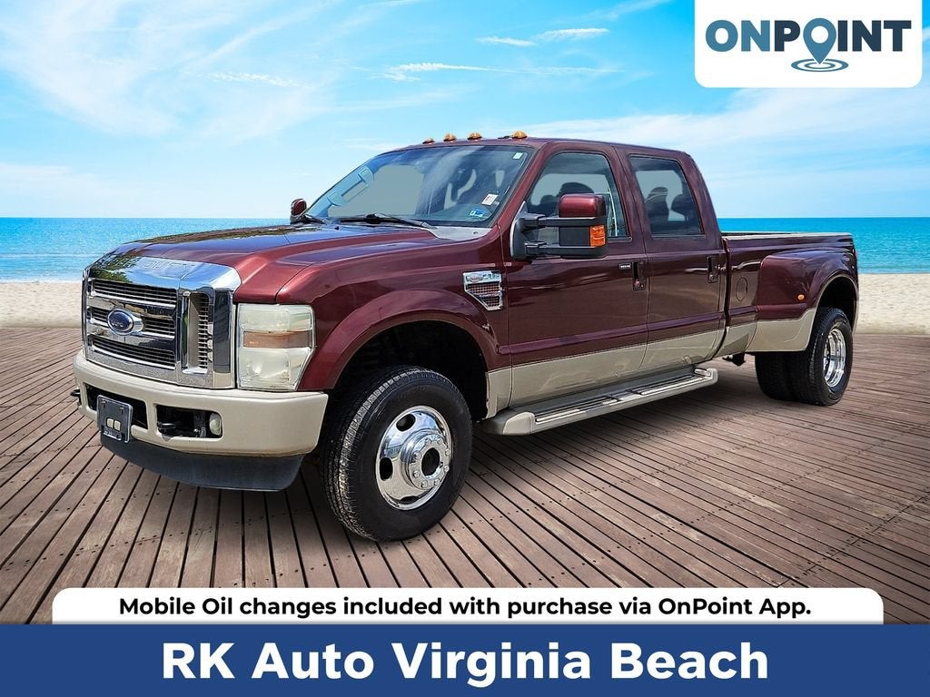 Red 2009 Ford F-350 Super Duty Pickup Truck Four-Wheel Drive Automatic