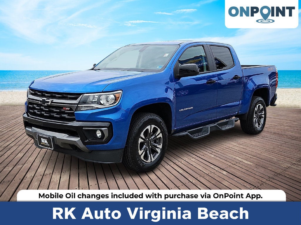Bright Blue Metallic 2022 Chevrolet Colorado Pickup Truck Four-Wheel Drive Automatic