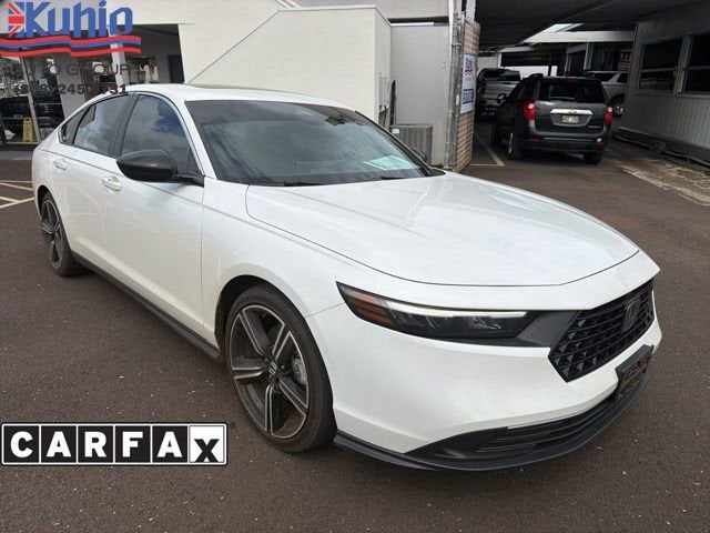White 2024 Honda Accord Hybrid Sport FWD Sedan Front-Wheel Drive 