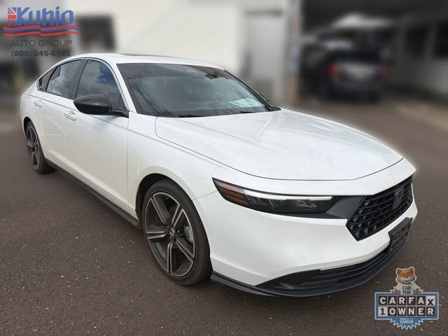 White 2024 Honda Accord Hybrid Sedan Front-Wheel Drive 