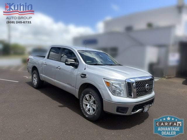 Silver 2017 Nissan Titan Pickup Truck Four-Wheel Drive Automatic