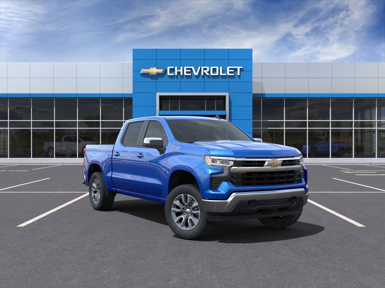 Riptide Blue Metallic 2025 Chevrolet Silverado 1500 Pickup Truck Four-Wheel Drive Automatic