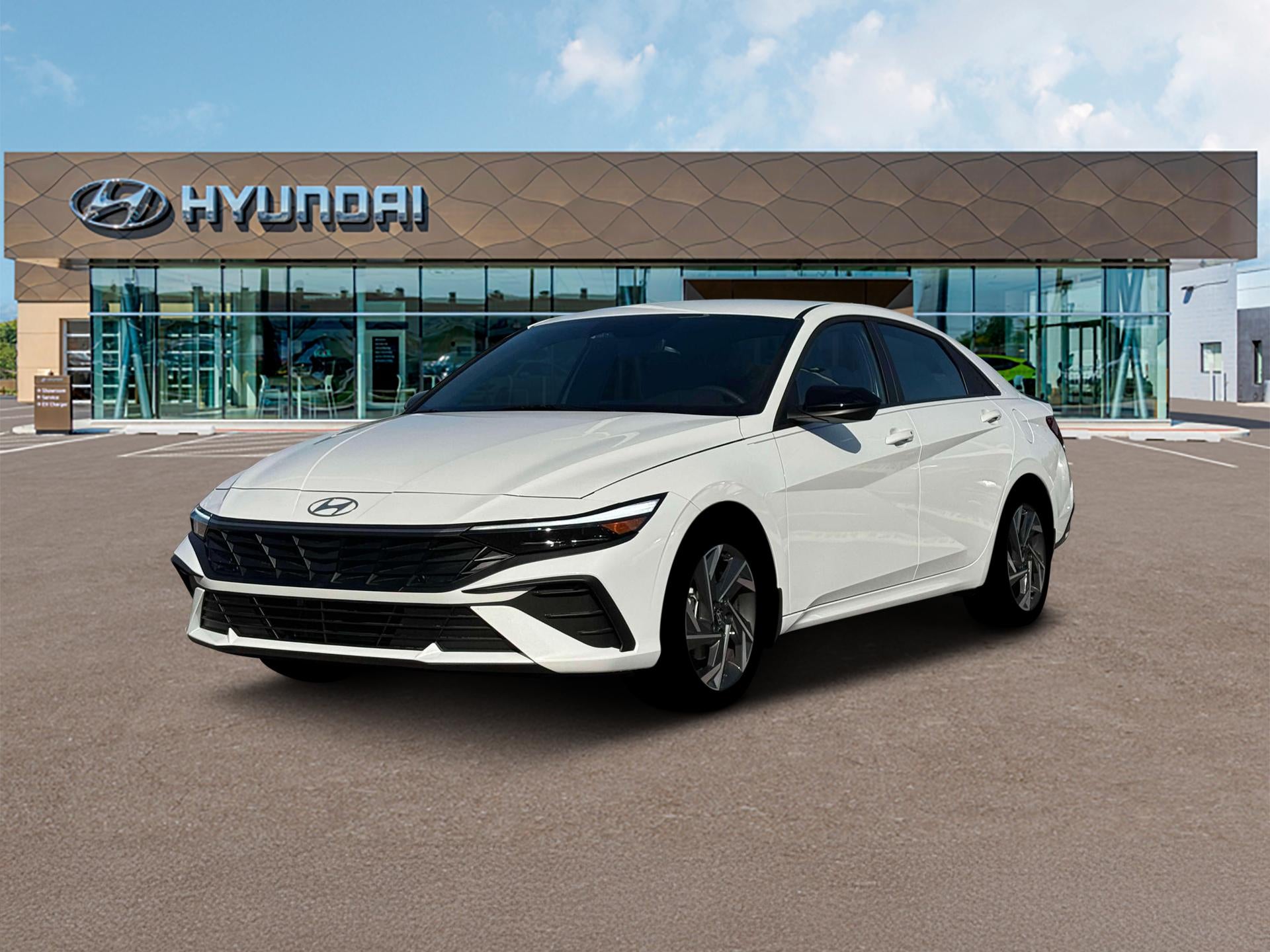 Serenity White 2025 Hyundai Elantra Hybrid Sedan Front-Wheel Drive 6-Speed Dual Clutch