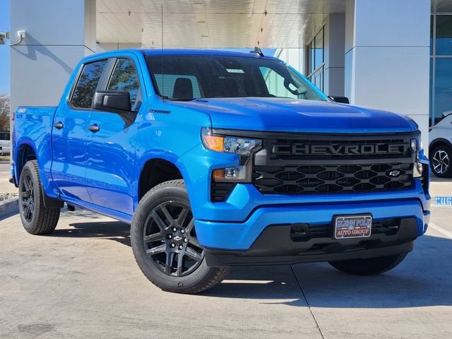 Riptide Blue Metallic 2026 Chevrolet Silverado 1500 Custom Crew Cab 4WD Pickup Truck Four-Wheel Drive Automatic
