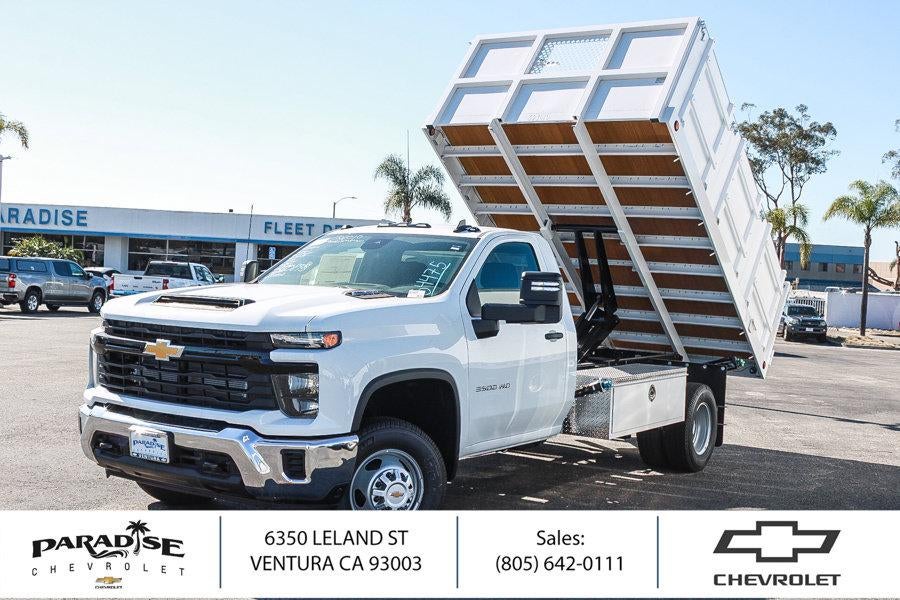 Summit White 2026 Chevrolet Silverado 3500HD Chassis Pickup Truck 4X2 Automatic