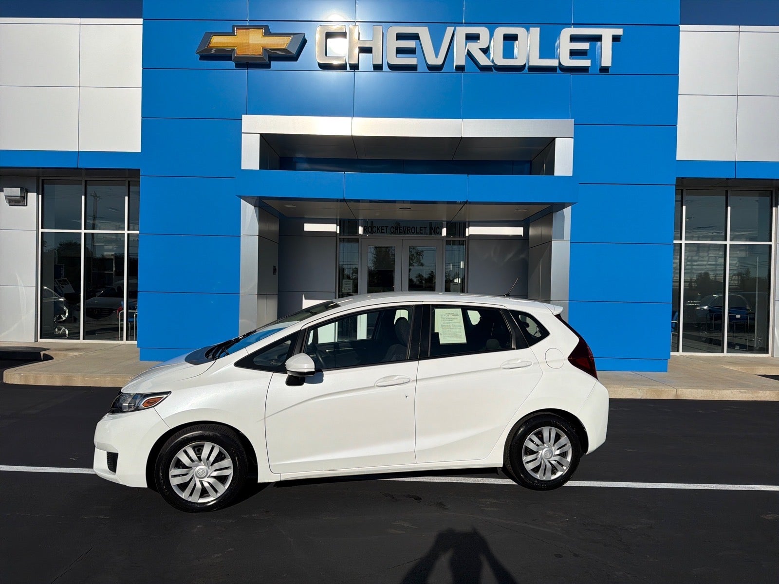 White 2016 Honda Fit Hatchback Front-Wheel Drive Continuously Variable Transmission