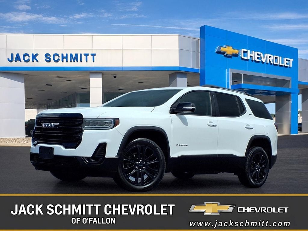 Summit White 2023 GMC Acadia SLT FWD SUV / Crossover Front-Wheel Drive Automatic