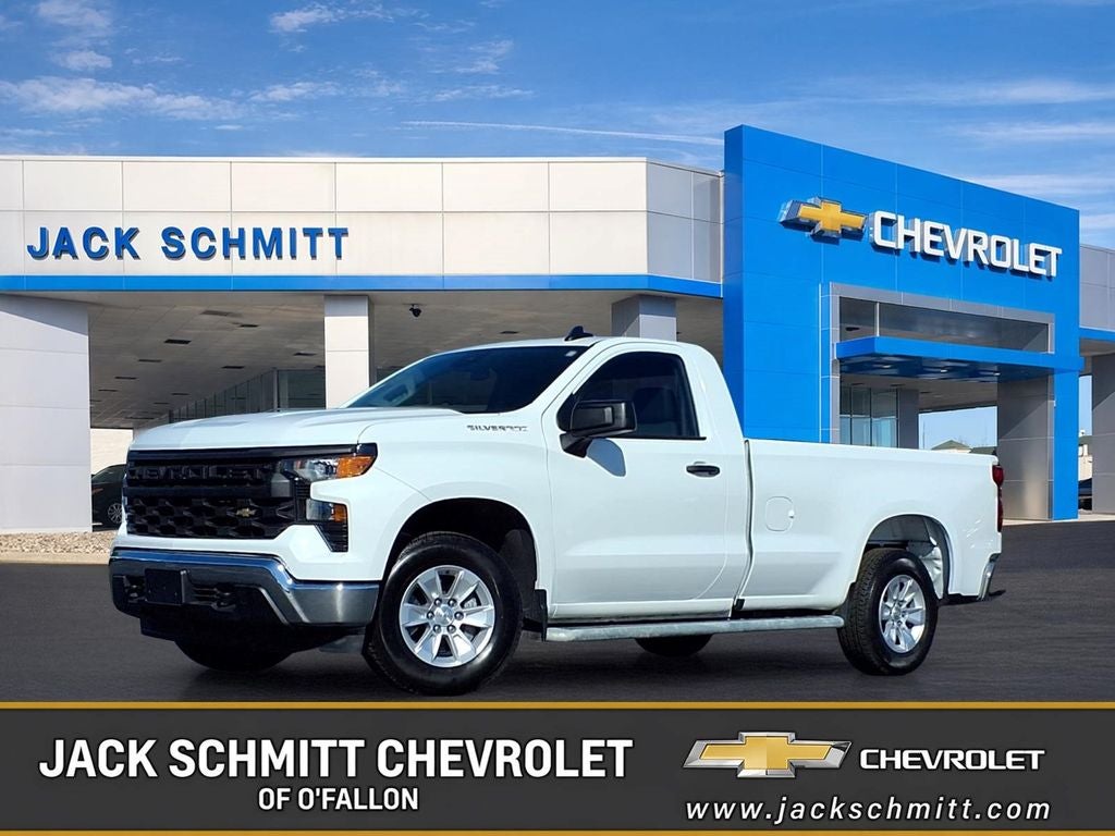 Summit White 2025 Chevrolet Silverado 1500 Work Truck Regular Cab LB RWD Pickup Truck 4X2 Automatic
