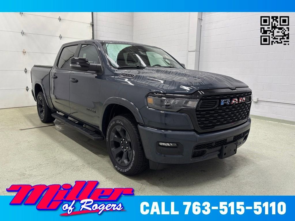 Blue 2025 RAM 1500 Pickup Truck Four-Wheel Drive 8-Speed Automatic