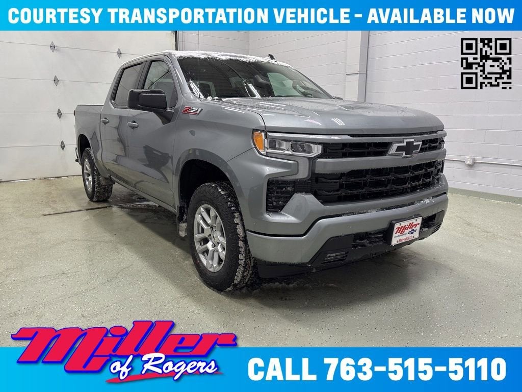 Sterling Gray Metallic 2026 Chevrolet Silverado 1500 RST Crew Cab 4WD Pickup Truck Four-Wheel Drive Automatic
