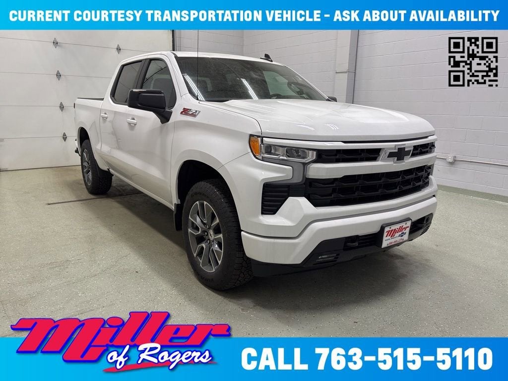 Summit White 2026 Chevrolet Silverado 1500 RST Crew Cab 4WD Pickup Truck Four-Wheel Drive Automatic