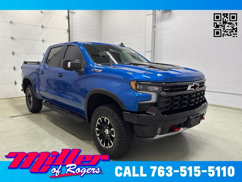 Glacier Blue Metallic 2022 Chevrolet Silverado 1500 Pickup Truck Four-Wheel Drive Automatic