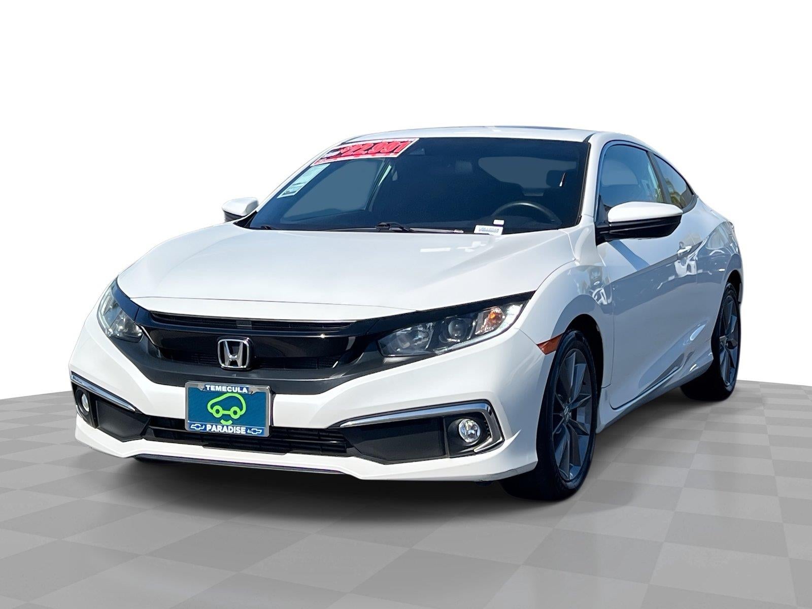 White 2020 Honda Civic Coupe Front-Wheel Drive Continuously Variable Transmission
