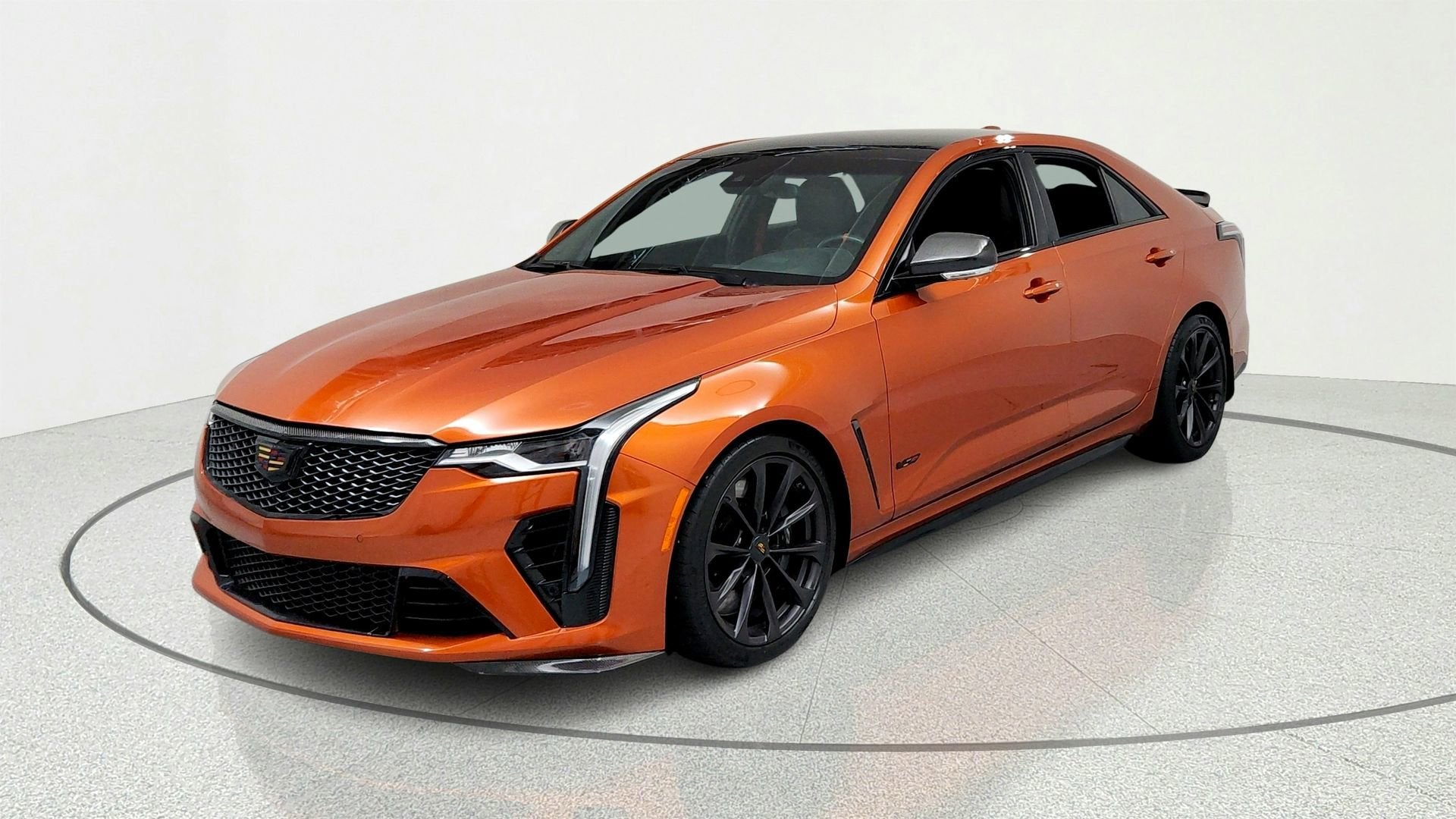 Blaze Orange Metallic 2022 Cadillac CT4-V Blackwing Sedan Rear-Wheel Drive Manual