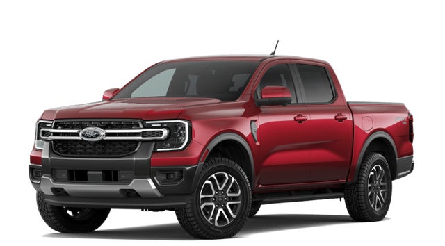 Ruby Red Metallic Tinted Clearcoat 2026 Ford Ranger Lariat SuperCrew 4WD Pickup Truck Four-Wheel Drive Automatic