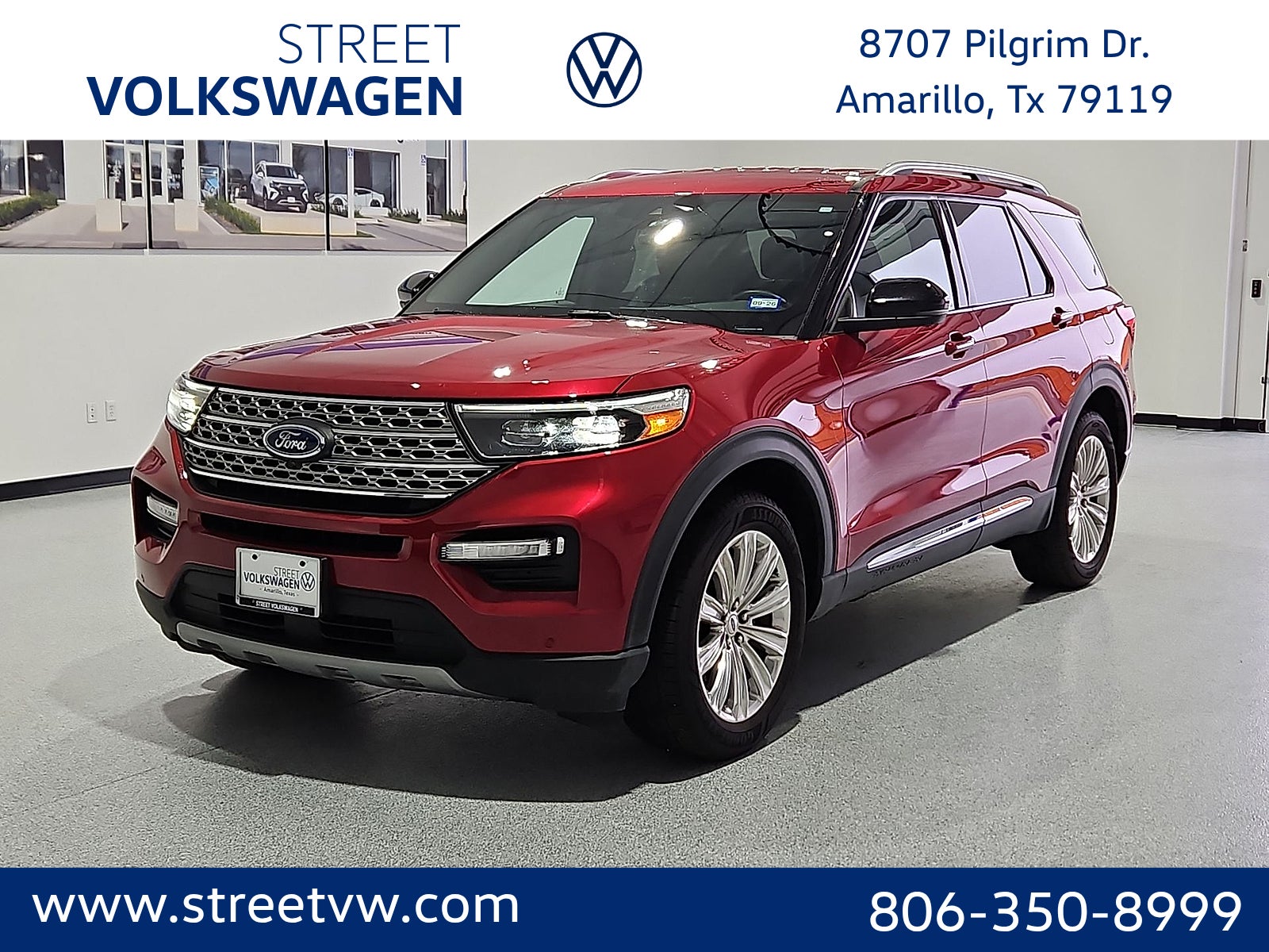 Red Metallic 2020 Ford Explorer SUV / Crossover All-Wheel Drive Automatic