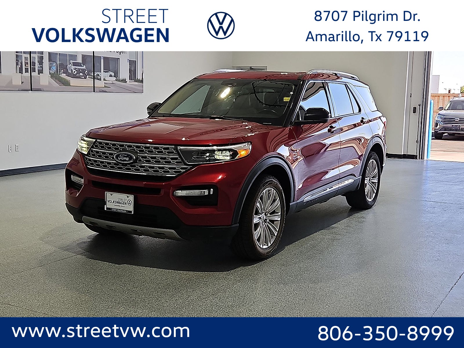 Red Metallic 2021 Ford Explorer SUV / Crossover All-Wheel Drive Automatic