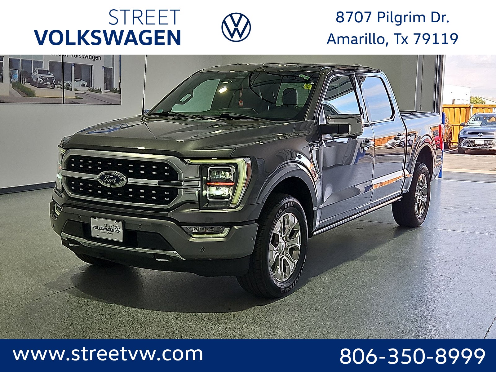 Gray Metallic 2022 Ford F-150 Pickup Truck Four-Wheel Drive Automatic