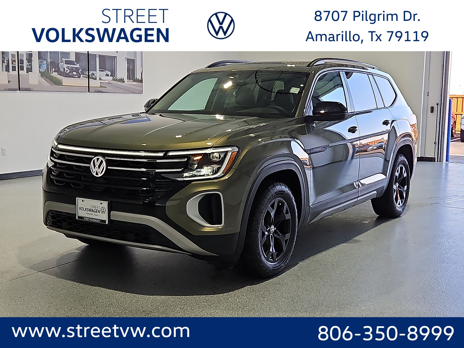 Avocado Green Pearl - X5x5 2026 Volkswagen Atlas SUV / Crossover All-Wheel Drive 8-Speed Automatic