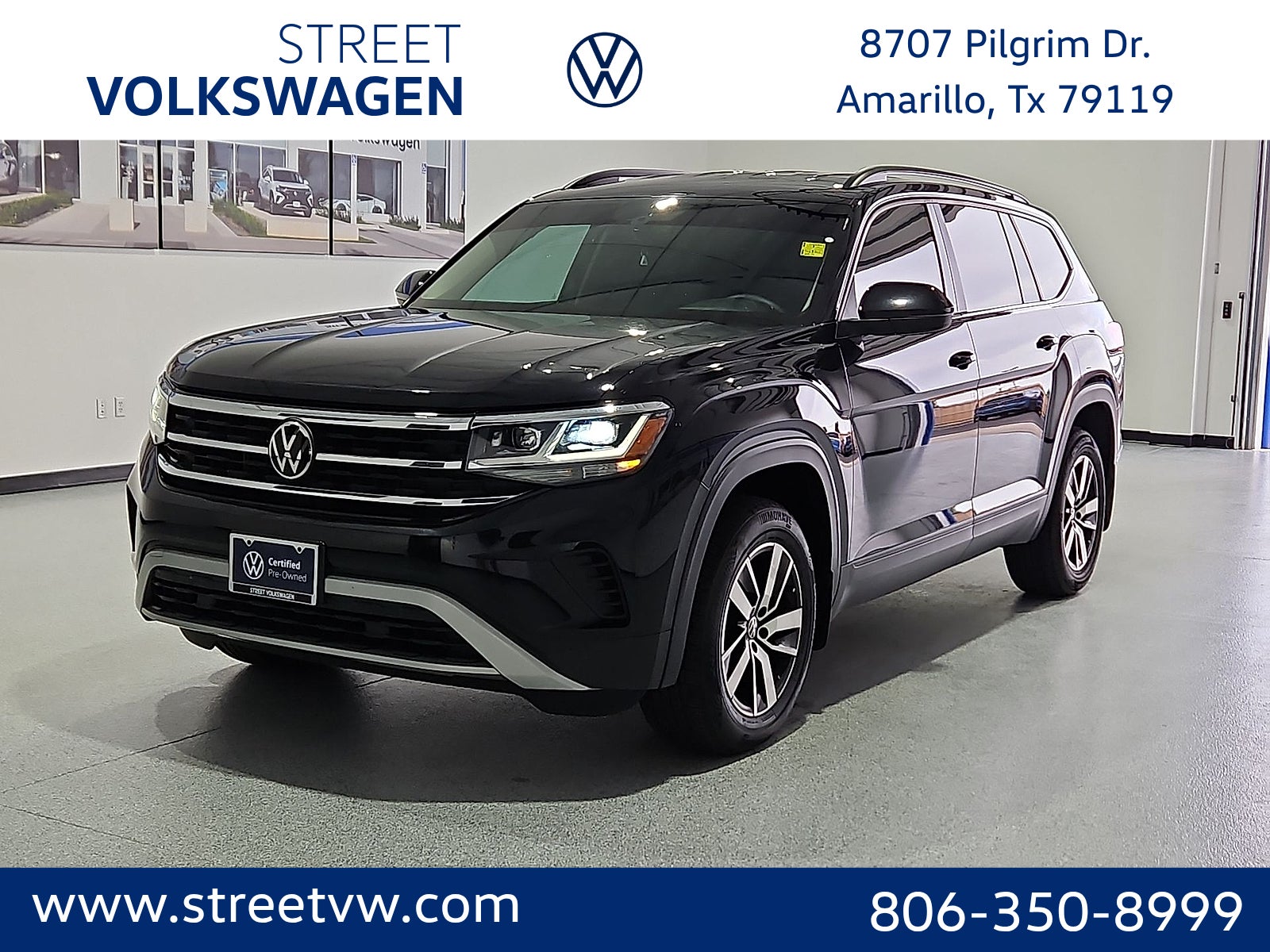 Deep Black 2023 Volkswagen Atlas SUV / Crossover Front-Wheel Drive 8-Speed Automatic