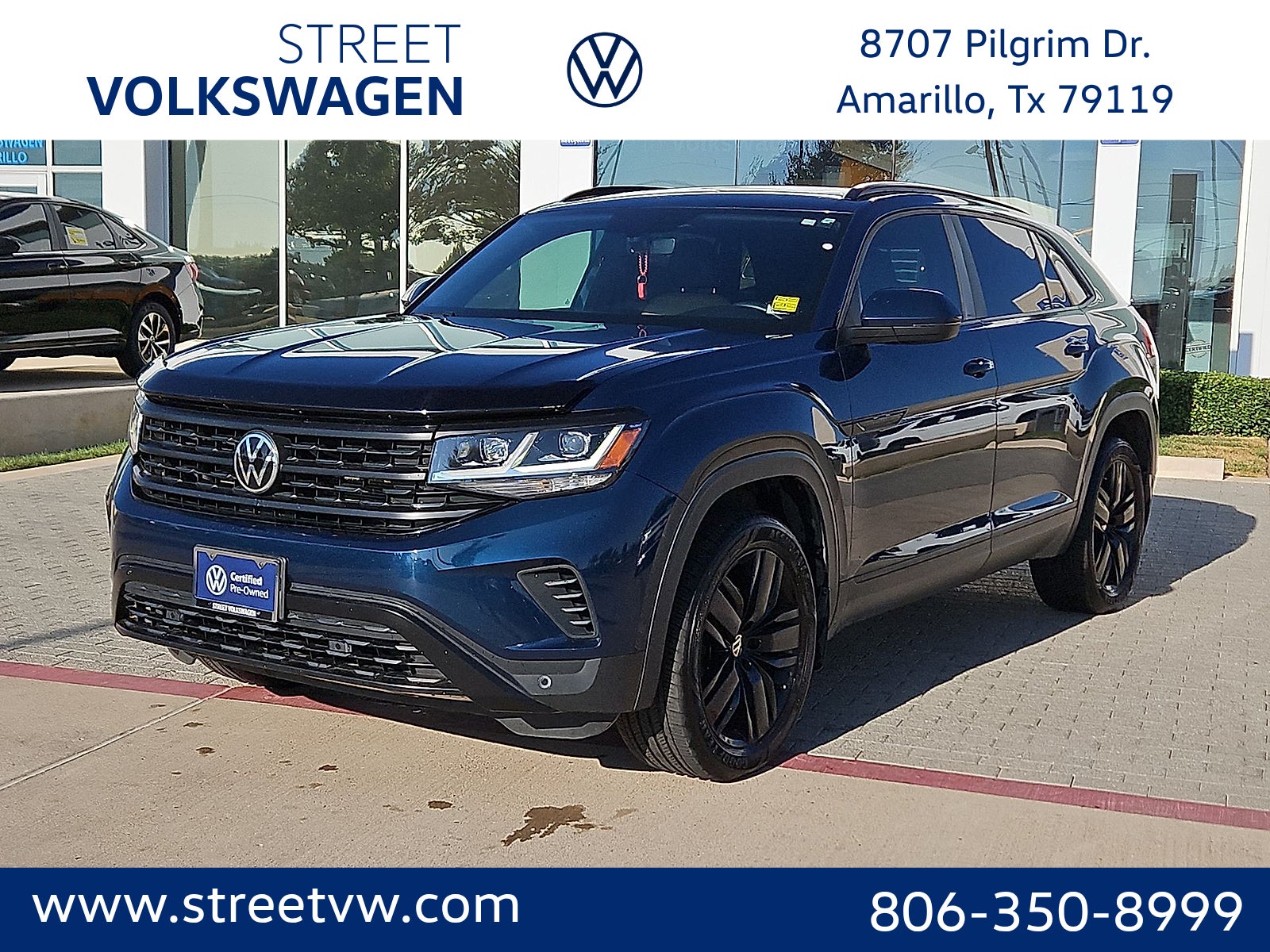 Blue Metallic 2022 Volkswagen Atlas Cross Sport SUV / Crossover Front-Wheel Drive 8-Speed Automatic