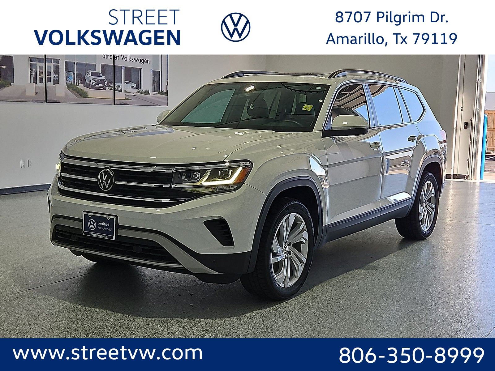 Pure White 2023 Volkswagen Atlas SUV / Crossover Front-Wheel Drive Automatic