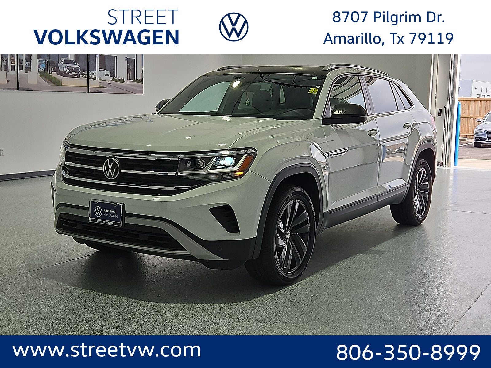 Pure White 2022 Volkswagen Atlas Cross Sport SUV / Crossover All-Wheel Drive 8-Speed Automatic