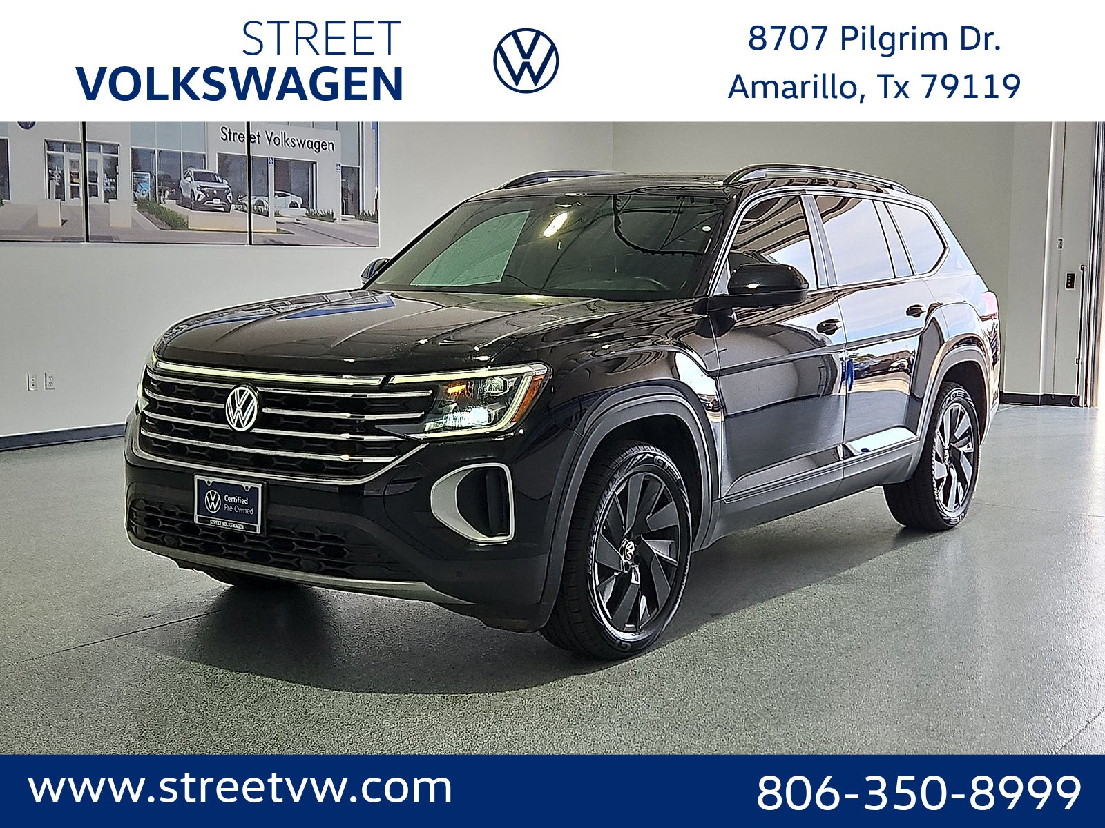 Deep Black 2024 Volkswagen Atlas SUV / Crossover All-Wheel Drive 8-Speed Automatic