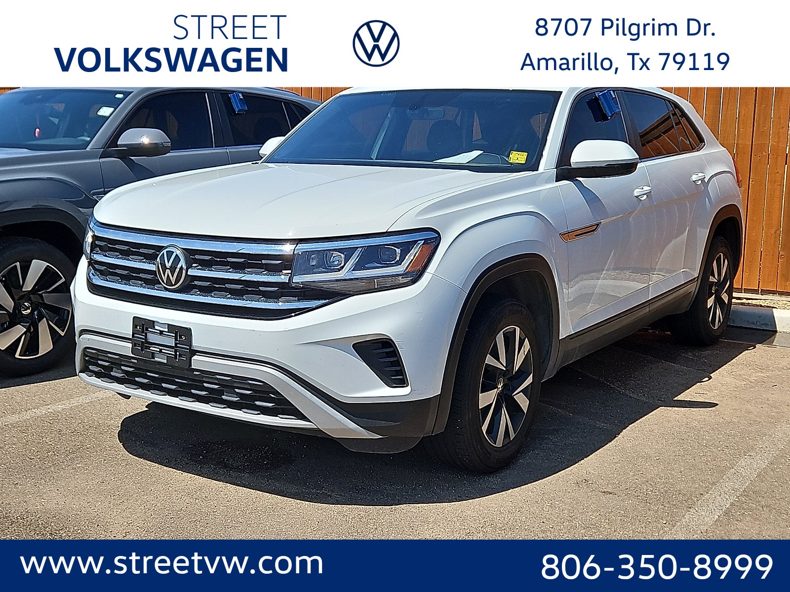 Pure White 2021 Volkswagen Atlas Cross Sport SUV / Crossover All-Wheel Drive 8-Speed Automatic