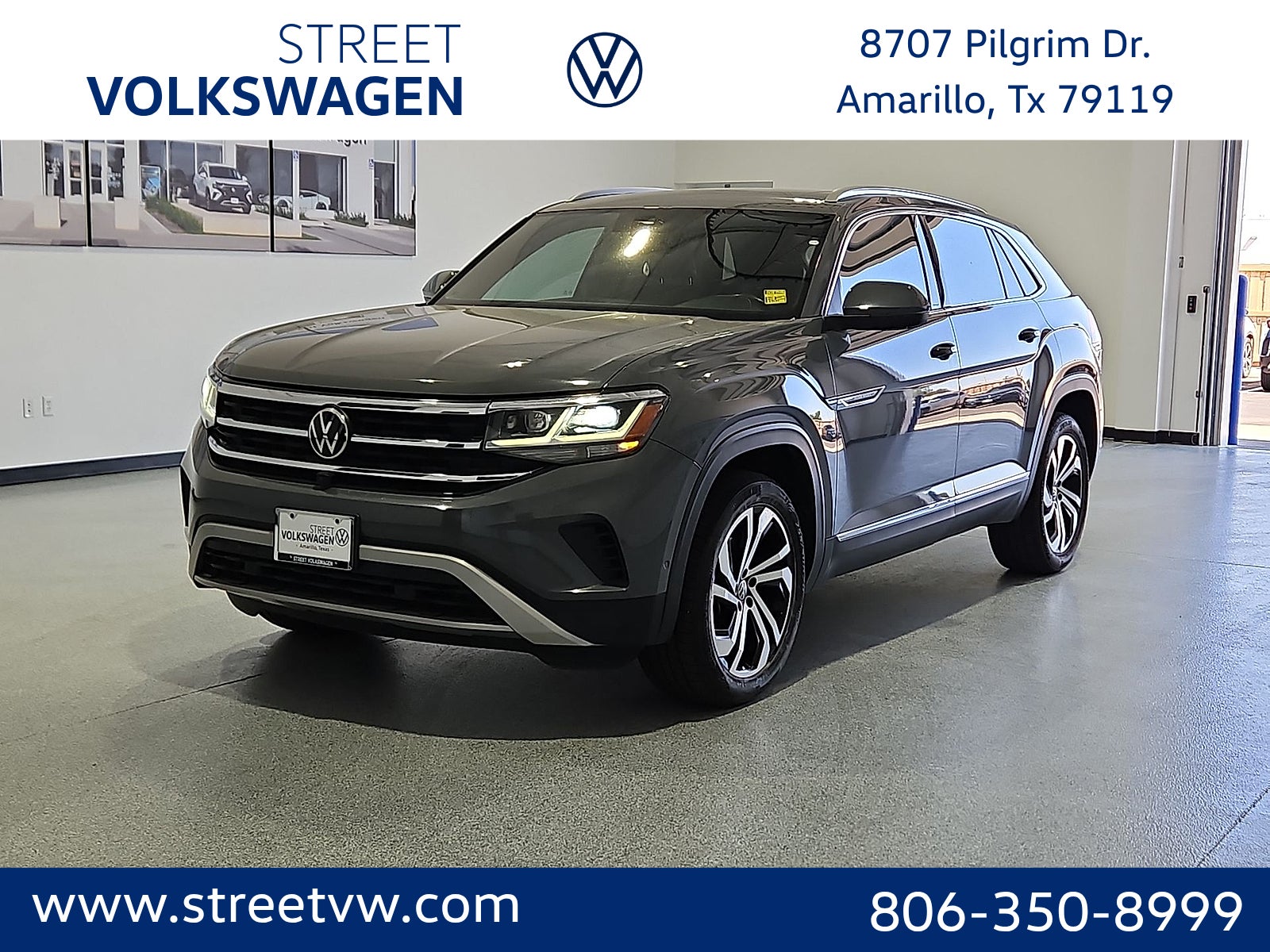 Pure Gray 2021 Volkswagen Atlas Cross Sport SUV / Crossover All-Wheel Drive 8-Speed Automatic