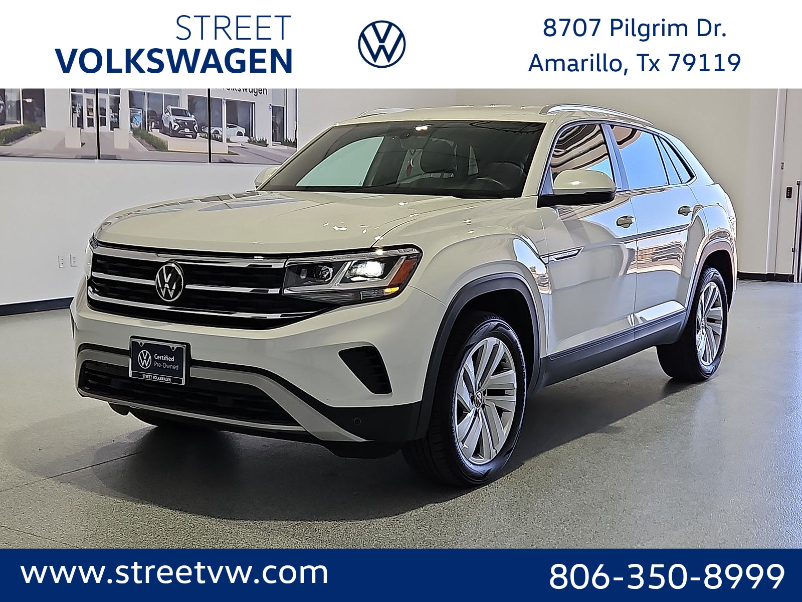 Pure White 2023 Volkswagen Atlas Cross Sport SUV / Crossover Front-Wheel Drive 8-Speed Automatic