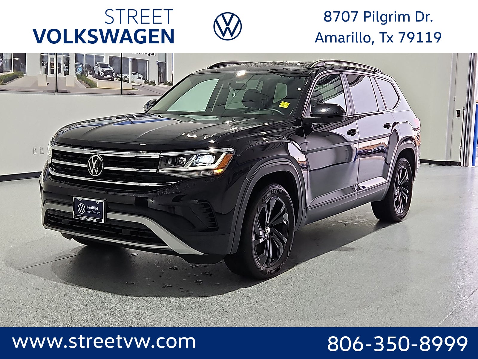Deep Black 2023 Volkswagen Atlas SUV / Crossover Front-Wheel Drive 8-Speed Automatic