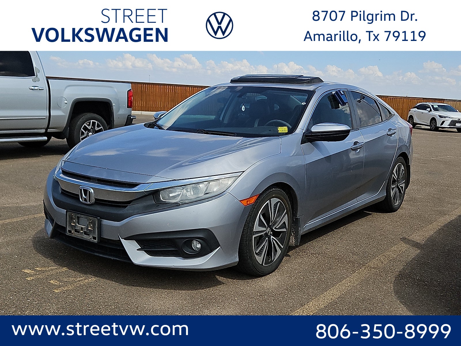Lunar Silver Metallic 2018 Honda Civic Sedan Front-Wheel Drive Continuously Variable Transmission