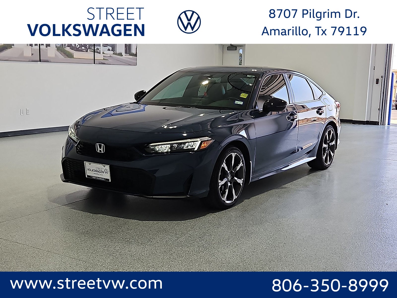 Blue Lagoon Pearl 2025 Honda Civic Hybrid Sedan Front-Wheel Drive Continuously Variable Transmission