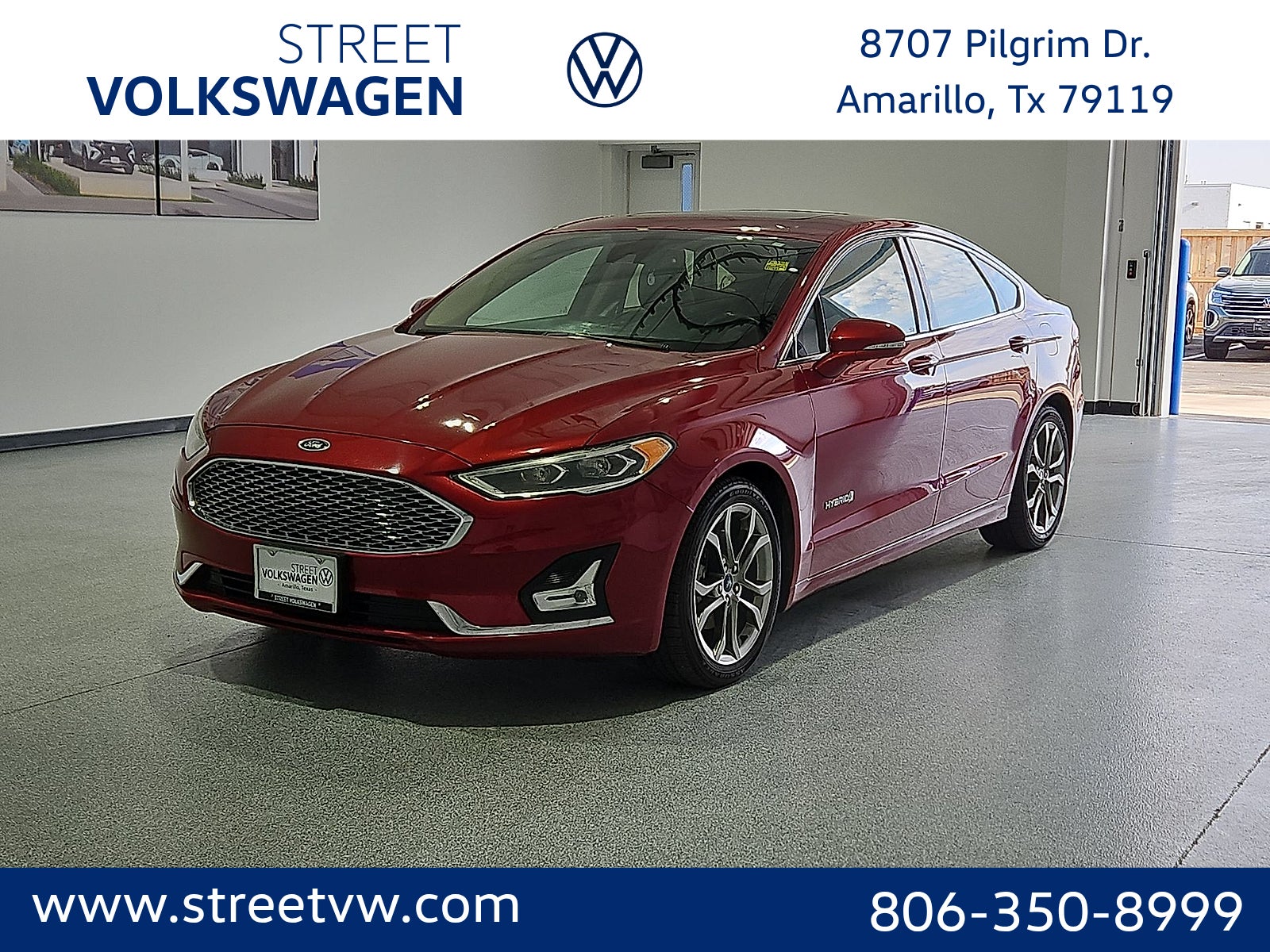 Ruby Red Metallic 2019 Ford Fusion Hybrid Sedan Front-Wheel Drive Continuously Variable Transmission
