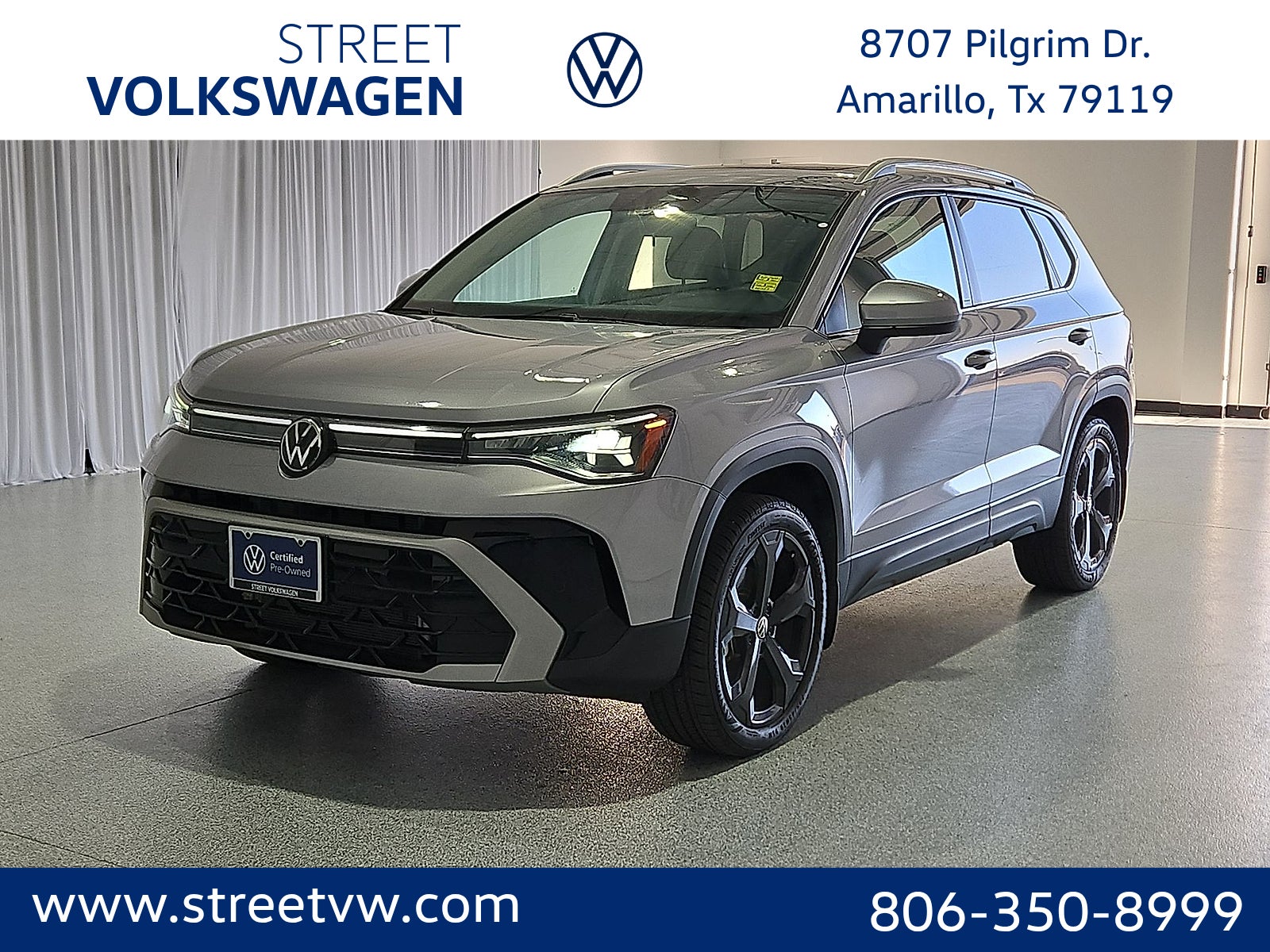 Silver Metallic 2025 Volkswagen Taos SUV / Crossover All-Wheel Drive 8-Speed Automatic