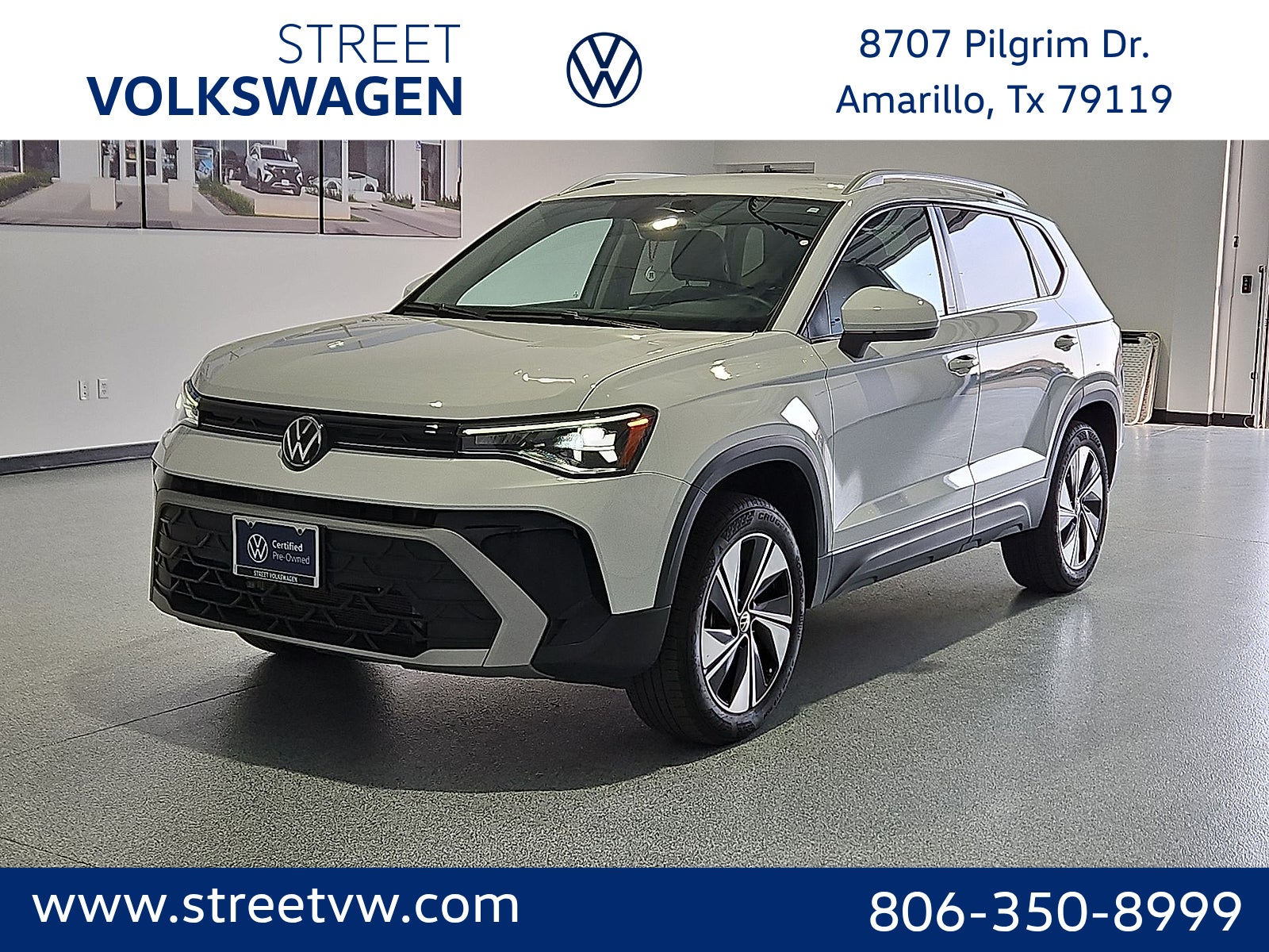 Pure White 2025 Volkswagen Taos SUV / Crossover All-Wheel Drive 8-Speed Automatic